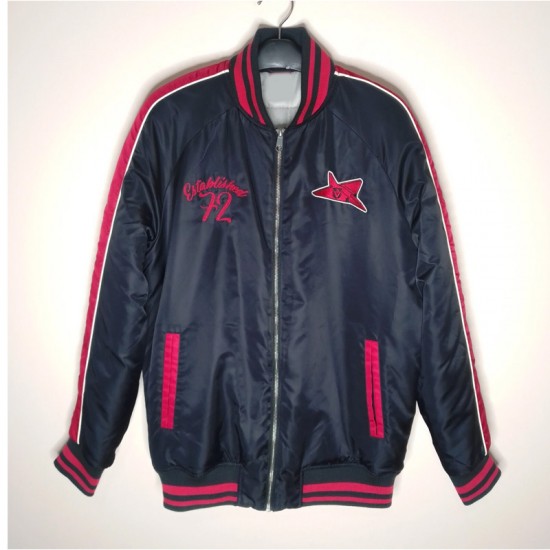 Essendon Bombers Retro Bomber Navy Satin Jacket Essendon Bombers Retro Bomber Navy Satin Jacket