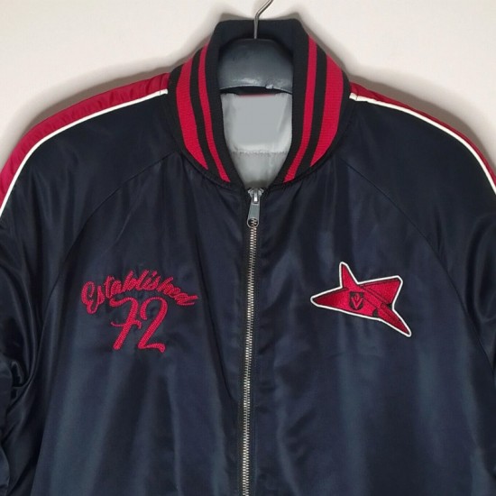 Essendon Bombers Retro Bomber Navy Satin Jacket Essendon Bombers Retro Bomber Navy Satin Jacket