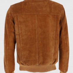 Ethan Mens Tan Bomber Suede Leather Jacket Ethan Mens Tan Bomber Suede Leather Jacket