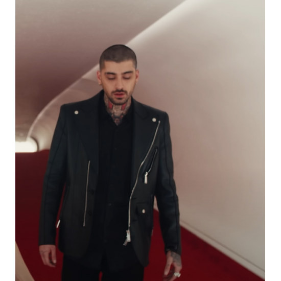 JISOO x ZAYN Eyes Closed Zayn Malik Black Leather Jacket