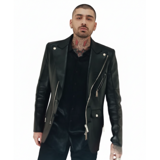 JISOO x ZAYN Eyes Closed Zayn Malik Black Leather Jacket JISOO x ZAYN Eyes Closed Zayn Malik Black Leather Jacket