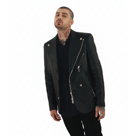 JISOO x ZAYN Eyes Closed Zayn Malik Black Leather Jacket JISOO x ZAYN Eyes Closed Zayn Malik Black Leather Jacket