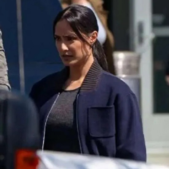 FBI Season 7 Dani Rhodes Blue Wool Bomber Jacket FBI Season 7 Dani Rhodes Blue Wool Bomber Jacket