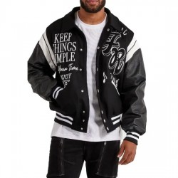 First Row Keep Things Simple Varsity Jacket First Row Keep Things Simple Varsity Jacket