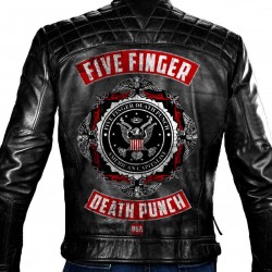 Five Finger Death Punch Black Leather Jacket