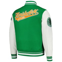 Florida A&M Rattlers Script Green and White Varsity Jacket Florida A&M Rattlers Script Green and White Varsity Jacket