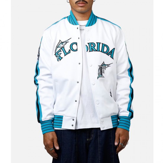 Florida Marlins Logo Game Day White Jacket Florida Marlins Logo Game Day White Jacket