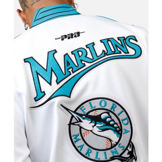 Florida Marlins Logo Game Day White Jacket Florida Marlins Logo Game Day White Jacket