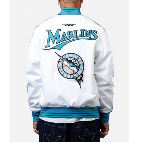 Florida Marlins Logo Game Day White Jacket Florida Marlins Logo Game Day White Jacket