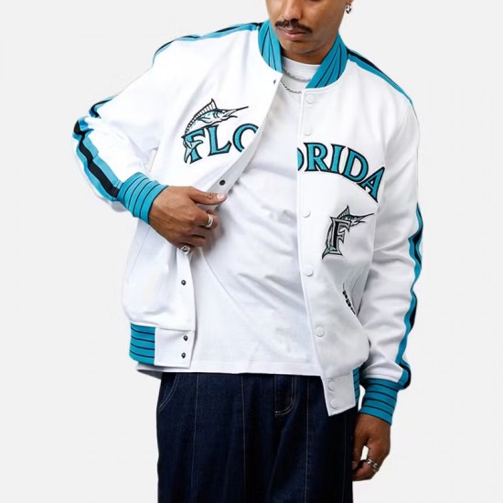 Florida Marlins Logo Game Day White Jacket Florida Marlins Logo Game Day White Jacket