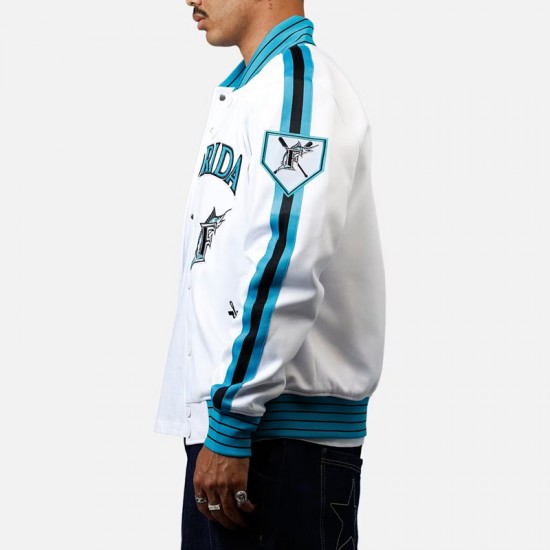 Florida Marlins Logo Game Day White Jacket Florida Marlins Logo Game Day White Jacket
