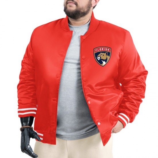 Florida Panthers Adaptive Bold Logo Varsity Satin Jacket Florida Panthers Adaptive Bold Logo Varsity Satin Jacket