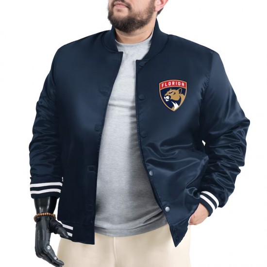 Florida Panthers Adaptive Bold Logo Varsity Satin Jacket