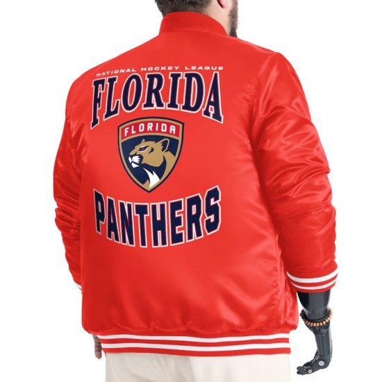 Florida Panthers Adaptive Bold Logo Varsity Satin Jacket