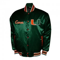 Franchise Club Miami Hurricanes Green Satin Jacket 