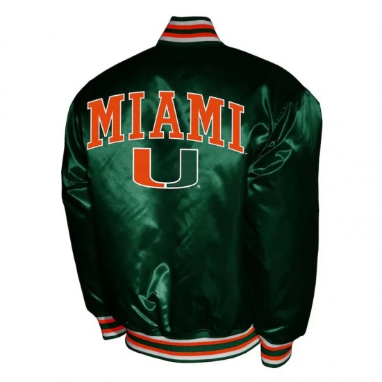 Franchise Club Miami Hurricanes Green Satin Jacket