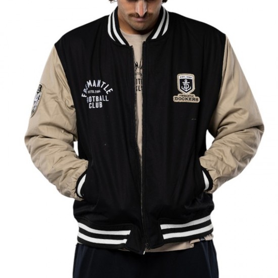 Fremantle Dockers Lock Up Varsity Cotton Jacket Fremantle Dockers Lock Up Varsity Cotton Jacket