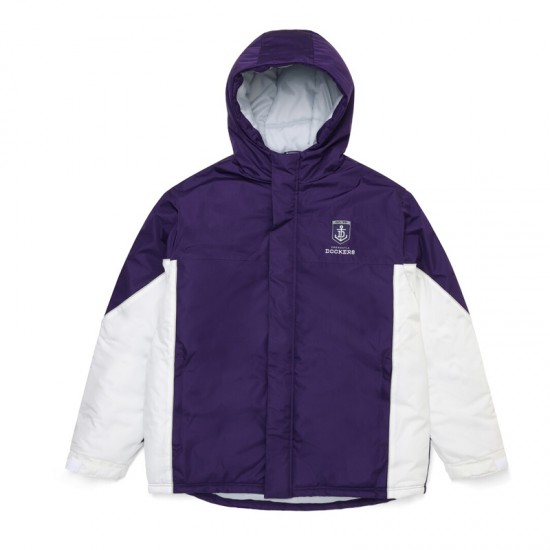 Fremantle Dockers Stadium Purple and White Hooded Jacket Fremantle Dockers Stadium Purple and White Hooded Jacket