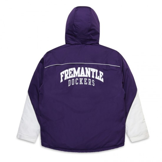 Fremantle Dockers Stadium Purple and White Hooded Jacket Fremantle Dockers Stadium Purple and White Hooded Jacket