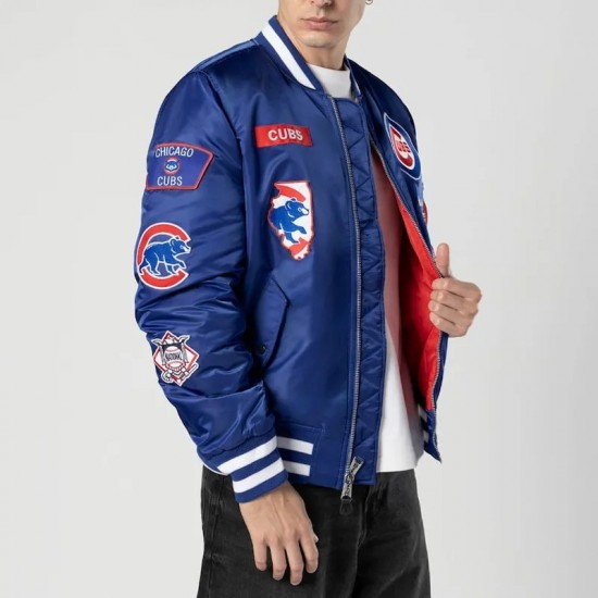 Full-Zip Chicago Cubs Royal Bomber Jacket Full-Zip Chicago Cubs Royal Bomber Jacket