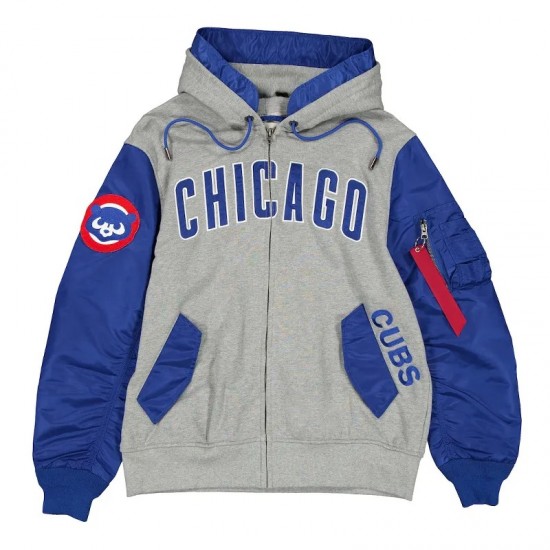 Full-Zip Heather Chicago Cubs Gray/Roya Hoodie Jacket Full-Zip Heather Chicago Cubs Gray/Roya Hoodie Jacket