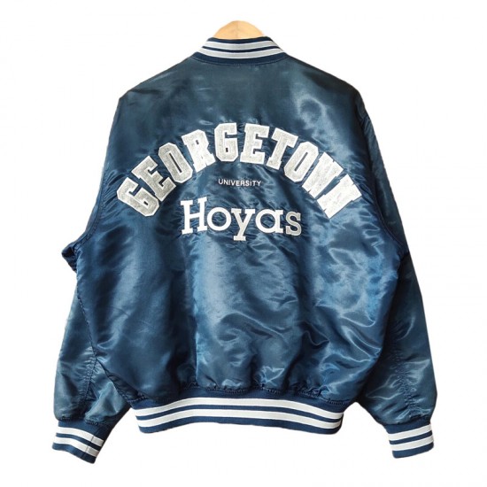 Georgetown Hoyas University 90s Navy Satin Jacket