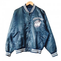 Georgetown Hoyas University 90s Navy Satin Jacket