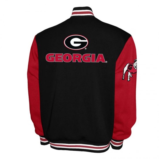 Georgia Bulldogs Fleece Red and Black Varsity Jacket