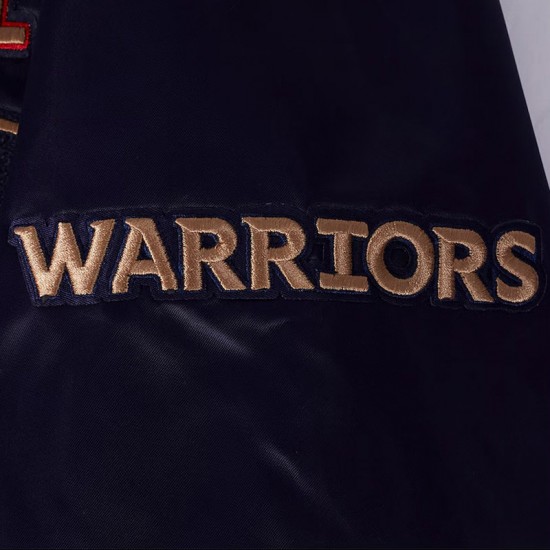 Golden State Warriors 2024/25 City Edition Chenille Navy Satin Jacket Golden State Warriors 2024/25 City Edition Chenille Navy Satin Jacket
