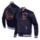 Golden State Warriors 2024/25 City Edition Chenille Navy Satin Jacket Golden State Warriors 2024/25 City Edition Chenille Navy Satin Jacket