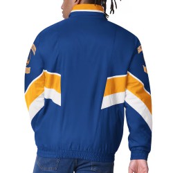 Golden State Warriors Captain Royal Varsity Satin Jacket Golden State Warriors Captain Royal Varsity Satin Jacket