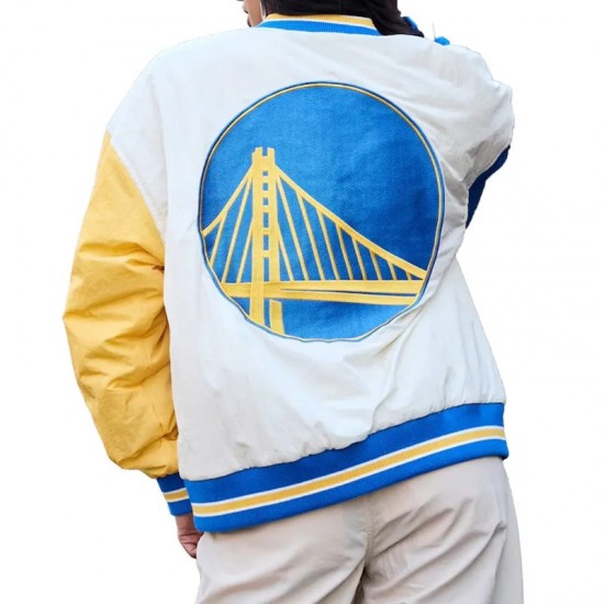 Golden State Warriors Color Block Bomber Full-Snap Jacket Golden State Warriors Color Block Bomber Full-Snap Jacket