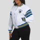 Golden State Warriors Snap Front White Fleece Jacket