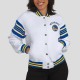 Golden State Warriors Snap Front White Fleece Jacket