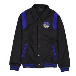 Golden State Warriors Sport Night Teddy Varsity Jacket Golden State Warriors Sport Night Teddy Varsity Jacket