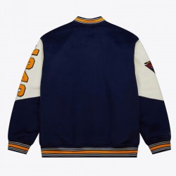 Golden State Warriors Team History Navy Vintage Logo Varsity Jacket Golden State Warriors Team History Navy Vintage Logo Varsity Jacket