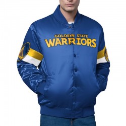 Golden State Warriors Triple Option Varsity Satin Jacket
