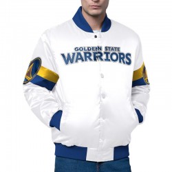 Golden State Warriors Triple Option Varsity Satin Jacket