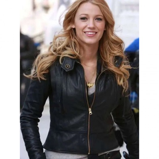 Gossip Girl Blake Lively Black Leather Jacket Gossip Girl Blake Lively Black Leather Jacket