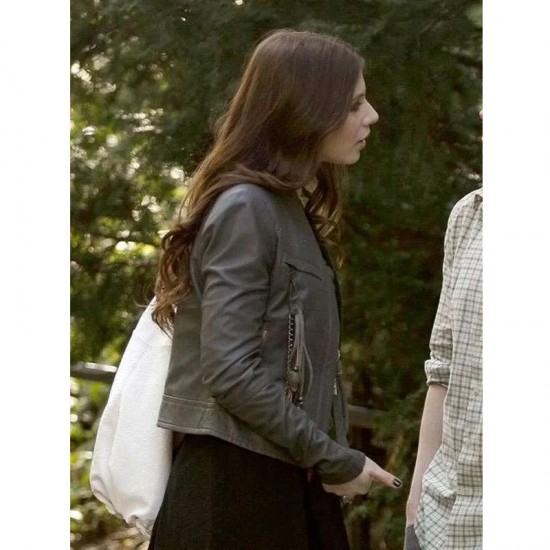 Gossip Girl Michelle Trachtenberg Gray Leather Jacket Gossip Girl Michelle Trachtenberg Gray Leather Jacket