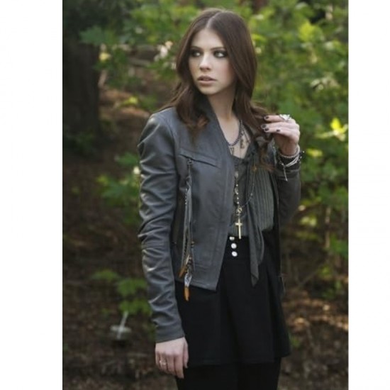 Gossip Girl Michelle Trachtenberg Gray Leather Jacket Gossip Girl Michelle Trachtenberg Gray Leather Jacket