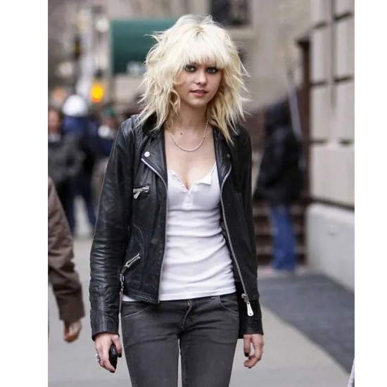 Gossip Girl Taylor Momsen Zipper Pockets Leather Jacket