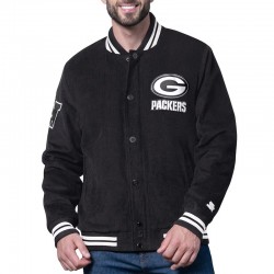 Green Bay Packers Blackout Corduroy Varsity Jacket
