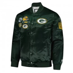 Green Bay Packers Exclusive Green Varsity Satin Jacket Green Bay Packers Exclusive Green Varsity Satin Jacket