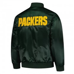 Green Bay Packers Exclusive Green Varsity Satin Jacket Green Bay Packers Exclusive Green Varsity Satin Jacket