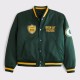 Green Bay Packers Green Varsity Bomber Satin Jacket Green Bay Packers Green Varsity Bomber Satin Jacket