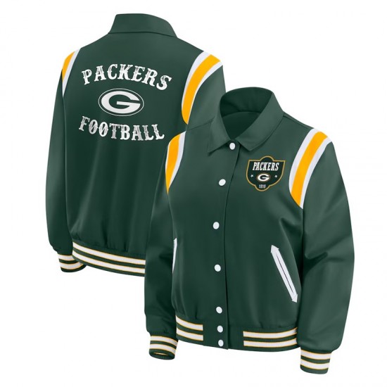 Green Bay Packers Lightweight Green Varsity Satin Jacket