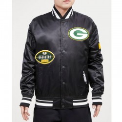 Green Bay Packers Old English Classic Rib Satin Jacket Green Bay Packers Old English Classic Rib Satin Jacket