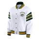 Green Bay Packers Snap Front White Fleece Jacket