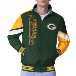 Green Bay Packers Strong Arm Green Full-Zip Jacket Green Bay Packers Strong Arm Green Full-Zip Jacket